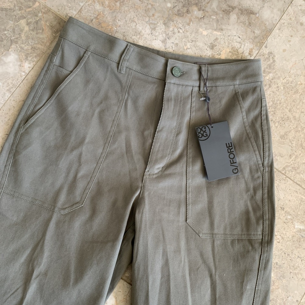 G/Fore G Fore Women's Cotton Twill Patch Pocket Pants Isle Sage‎ Green Sz 4 New